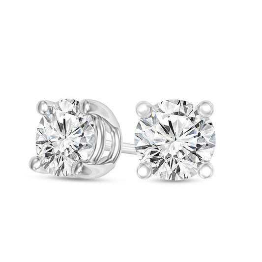 0.33 CT. T.W. Certified Diamond Solitaire Stud Earrings in 14K White Gold (I/SI2)