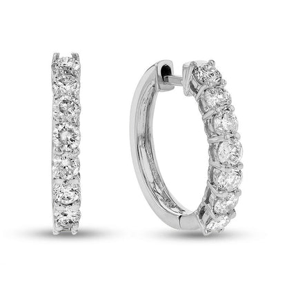 1 CT. T.W. Diamond Huggie Hoop Earrings in 14K White Gold