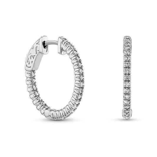 0.5 CT. T.W. Diamond Inside-Out Hoop Earrings in 14K White Gold