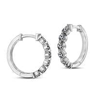 1 CT. T.W. Diamond Hoop Earrings in Sterling Silver