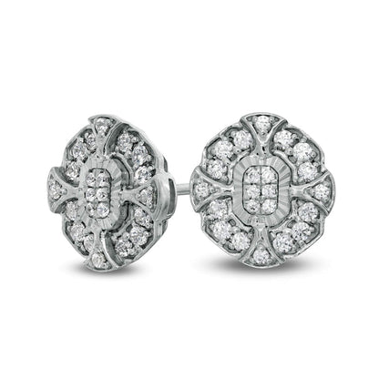 0.38 CT. T.W. Composite Diamond Frame Stud Earrings in 10K White Gold