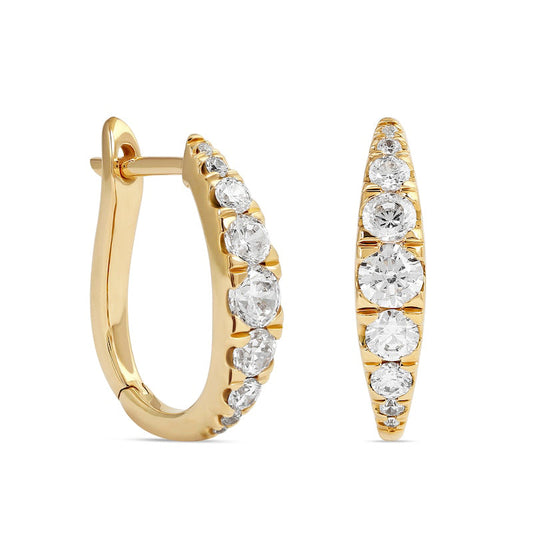 1 CT. T.W. Journey Diamond Hoop Earrings in 10K Gold