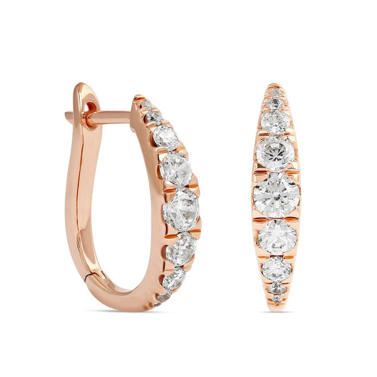 1 CT. T.W. Journey Diamond Hoop Earrings in 10K Rose Gold