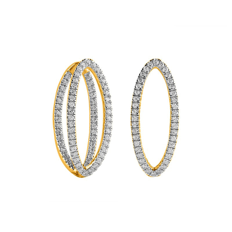 1 CT. T.W. Diamond Inside-Out Hoop Earrings in 10K Gold