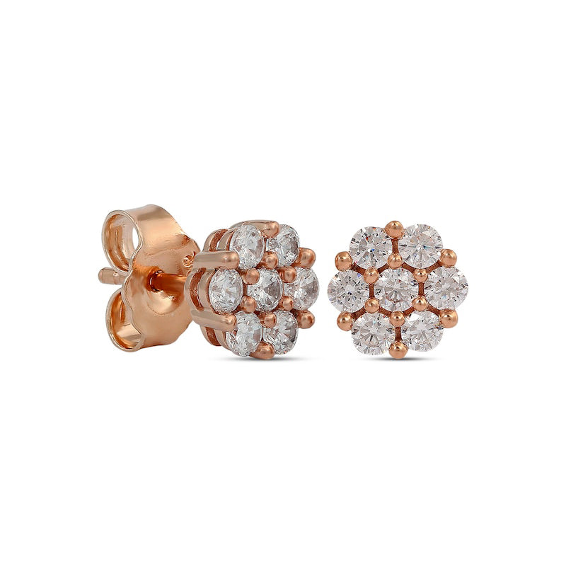 0.33 CT. T.W. Composite Diamond Flower Stud Earrings in 10K Rose Gold