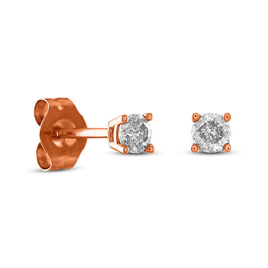 0.17 CT. T.W. Diamond Solitaire Stud Earrings in 10K Rose Gold (J/I3)