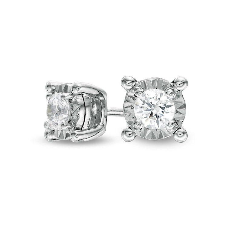 0.33 CT. T.W. Diamond Solitaire Stud Earrings in Sterling Silver