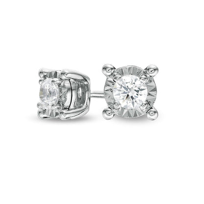0.33 CT. T.W. Diamond Solitaire Stud Earrings in Sterling Silver