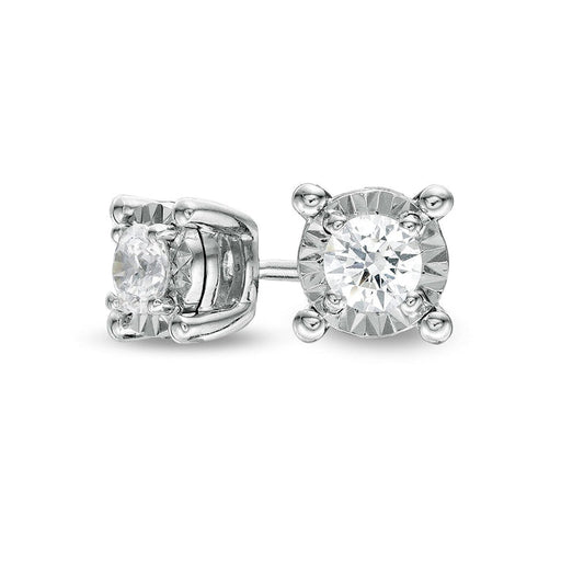 0.33 CT. T.W. Diamond Solitaire Stud Earrings in Sterling Silver