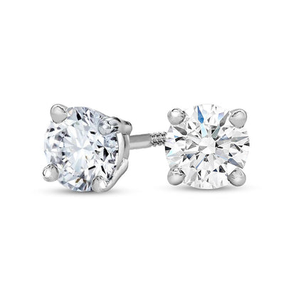 0.38 CT. T.W. Certified Diamond Solitaire Stud Earrings in 14K White Gold (J/VS2)