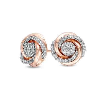 0.33 CT. T.W. Diamond Spiral Stud Earrings in 10K Rose Gold