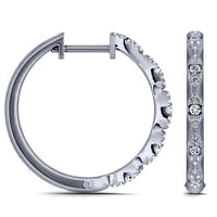 0.33 CT. T.W. Composite Diamond Scallop Edge Hoop Earrings in Sterling Silver