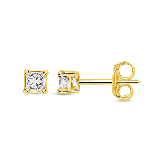 0.33 CT. T.W. Princess-Cut Diamond Solitaire Stud Earrings in 14K Gold (I/I2)