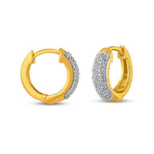 0.25 CT. T.W. Composite Diamond Hoop Earrings in 10K Gold