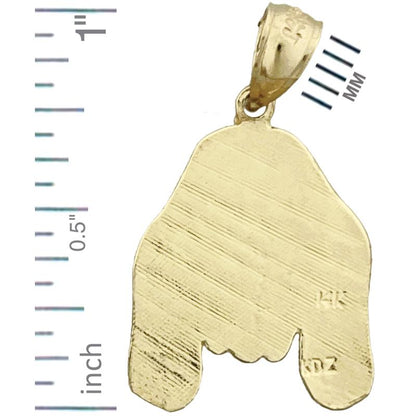 14K Gold Bloodhound Face Pendant