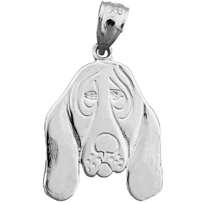 14K Gold Bloodhound Face Pendant