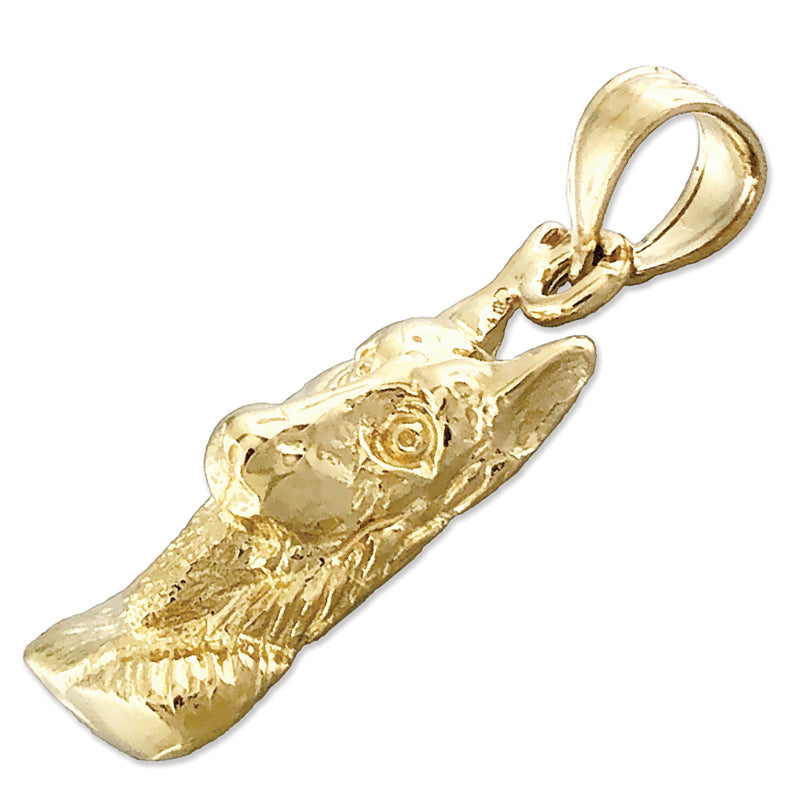 14K Gold German Shepherd Face Charm