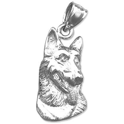 14K Gold German Shepherd Face Charm