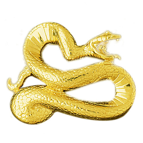 14K Gold Snake Head Pendant