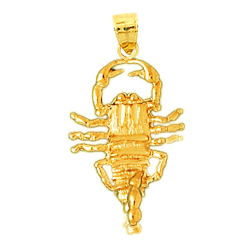 14K Gold 25MM Scorpion Pendant