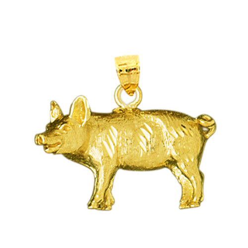 14K Gold Pig Pendant Pendant