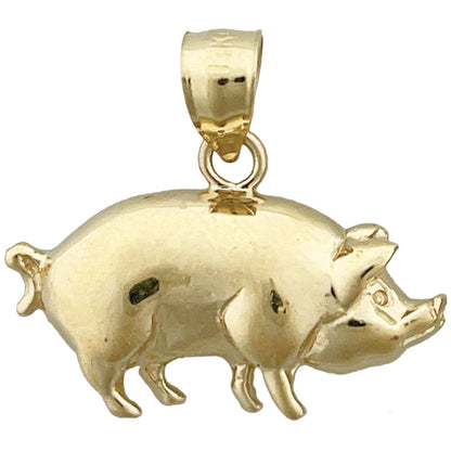 14K Gold Pot Bellied Pig Charm