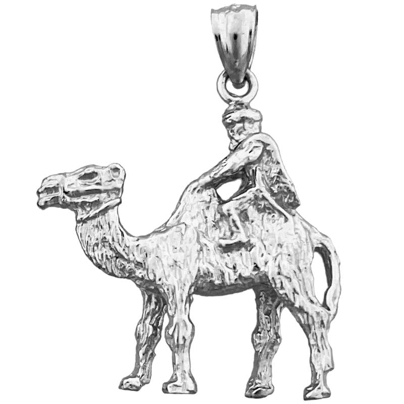 14K Gold 3D Camel with Rider Pendant