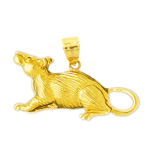 14K Gold Rat Pendant