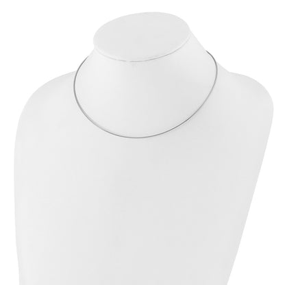 14K White Gold 1mm Round Detachable Clasp Omega Necklace