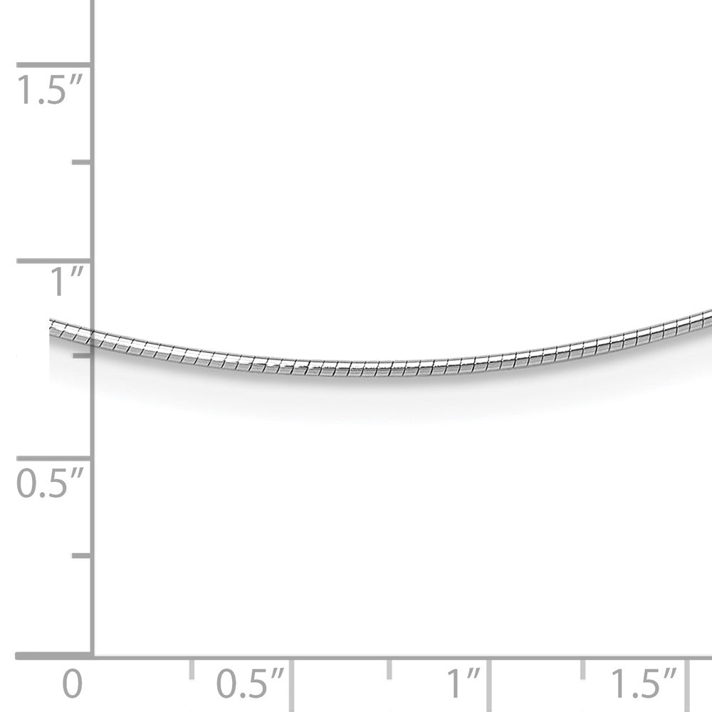 14K White Gold 1mm Round Detachable Clasp Omega Necklace