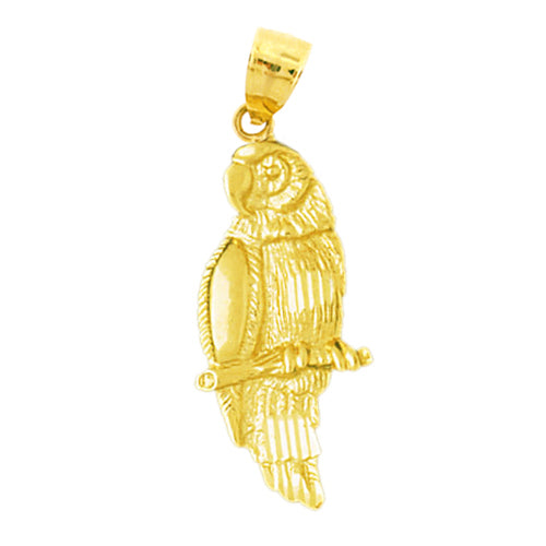 14K Gold Tropical Parrot Pendant