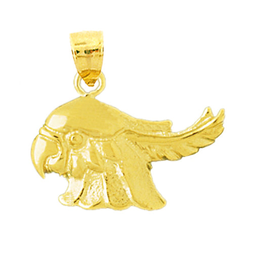 14K Gold Cockatoo Head Pendant