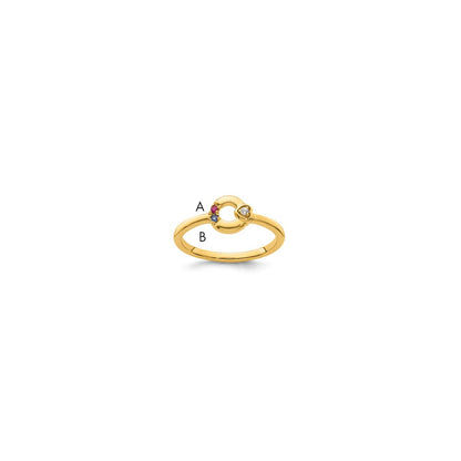 14k Yellow Gold 3-D Textured Entwined Palm Trees Charm