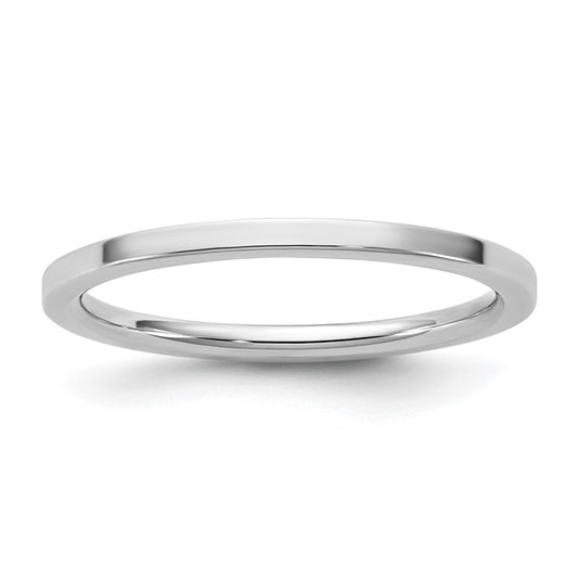 14k White Gold 1.5mm Standard Flat Comfort Fit Wedding Band Ring