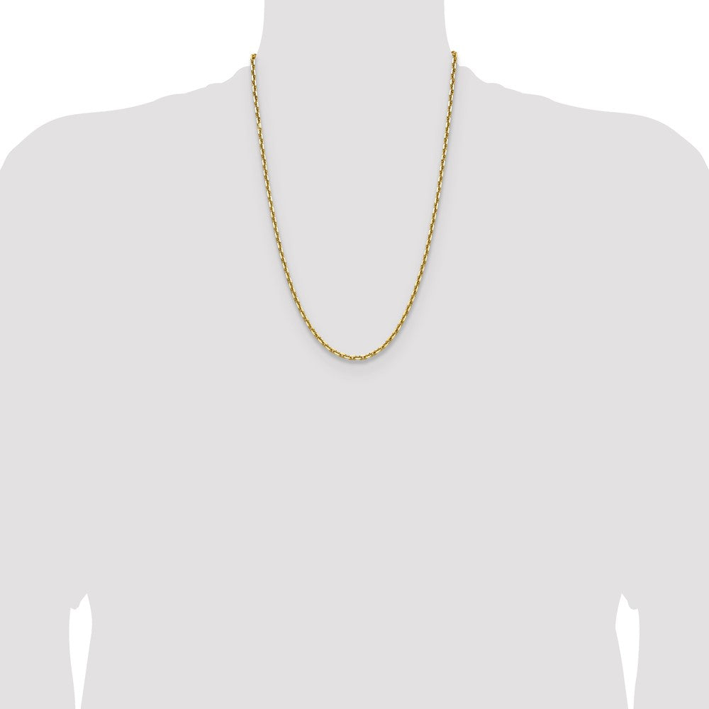 14K Yellow Gold 3.90mm D/C French Link 24 Inch Chain