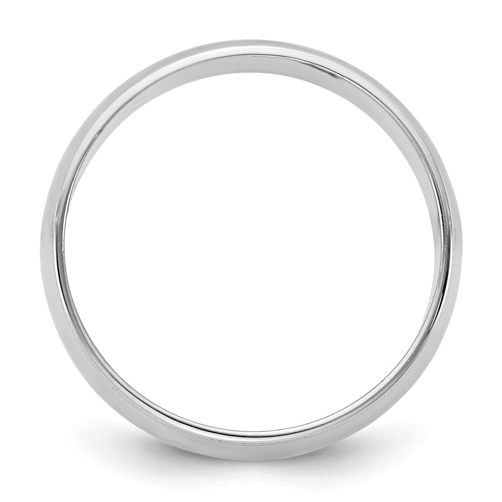 14k White Gold 7mm LTW Milgrain Half Round Wedding Band Ring