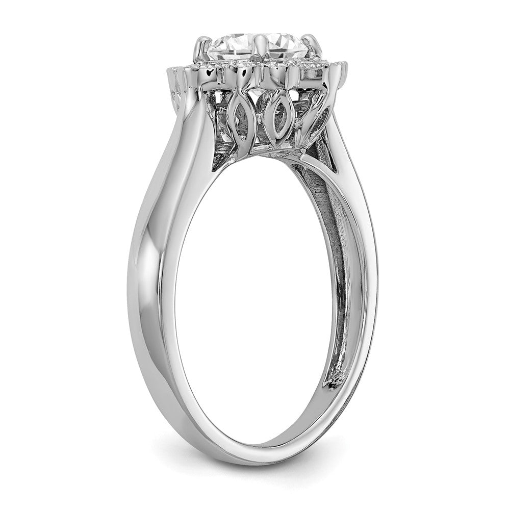 True Origin 14K White Gold 1/4 carat Lab Grown Diamond VS+ F+ Semi-Mount Round  Halo Engagement Ring