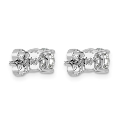 14K White Gold 1 1/2 carat Certified Lab Grown Diamond VS+ F+ Round Complete Four Prong Lightweight Stud Earrings