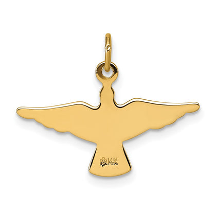 14K Yellow Gold Polished Flying Dove Pendant