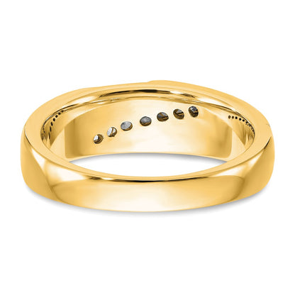 True Origin 14K Yellow Gold Men's 1/4 carat Lab Grown Diamond VS+ F+ Complete Brushed and Polished Wedding Band Ring