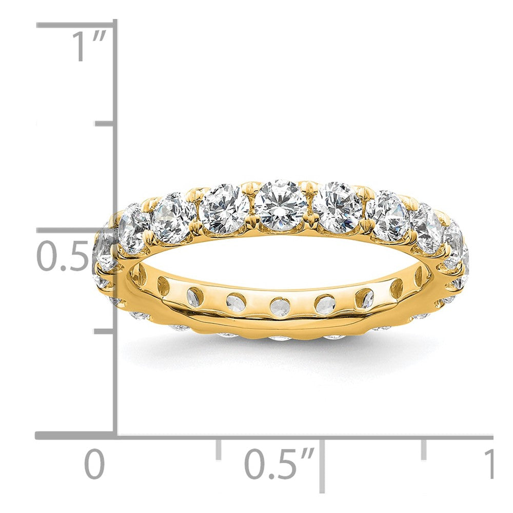 14K Yellow Gold Polished Size 8.5 U-Shared Prong 3 carat Diamond Complete Eternity Wedding Band Ring