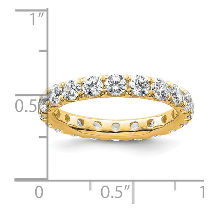 14K Yellow Gold Polished Size 8.5 U-Shared Prong 3 carat Diamond Complete Eternity Wedding Band Ring