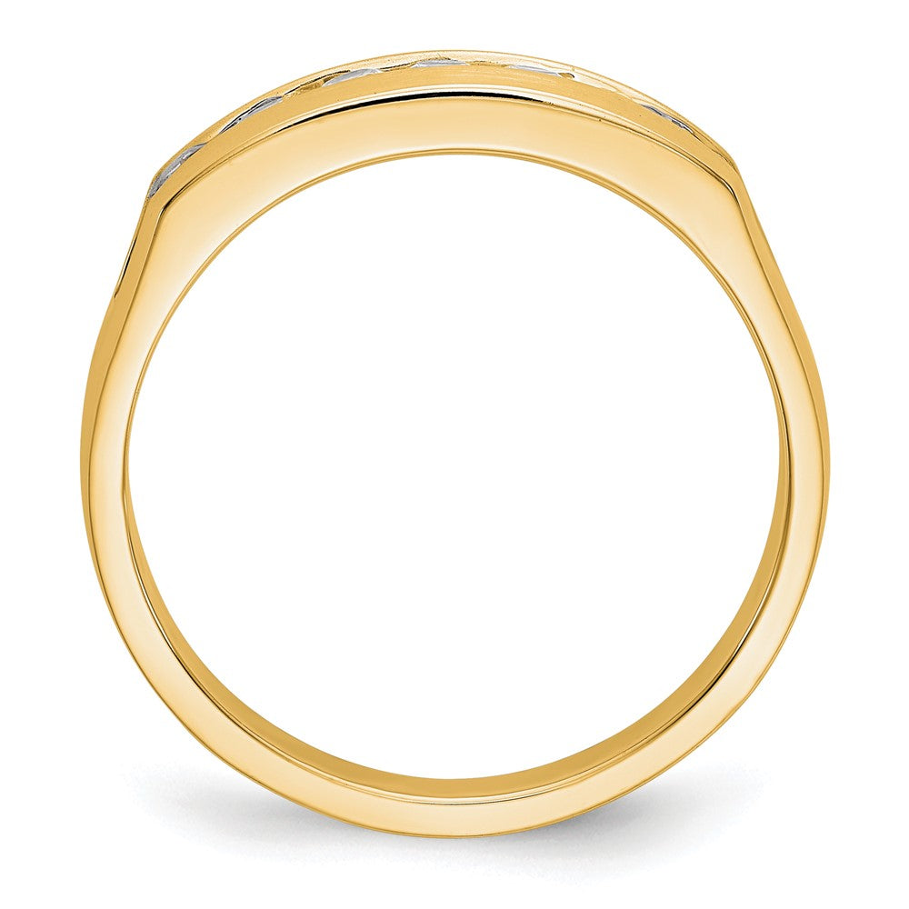 True Origin 14K Yellow Gold Men's 1/2 carat Lab Grown Diamond VS+ F+ Complete Channel Wedding Band Ring