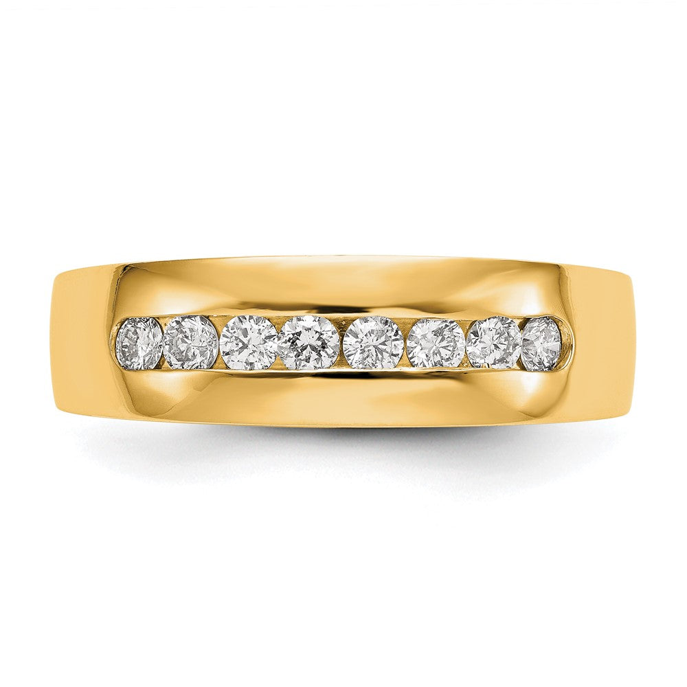 True Origin 14K Yellow Gold Men's 1/2 carat Lab Grown Diamond VS+ F+ Complete Channel Wedding Band Ring