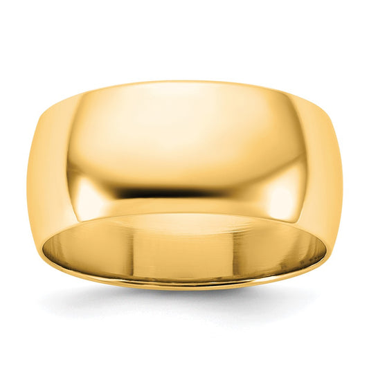 14K Yellow Gold 8.5mm LTW Half Round Wedding Band Ring