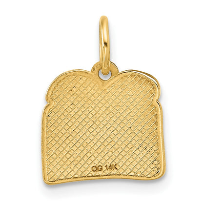 14K Yellow Gold Red Enameled Fancy Toast and Jam Charm