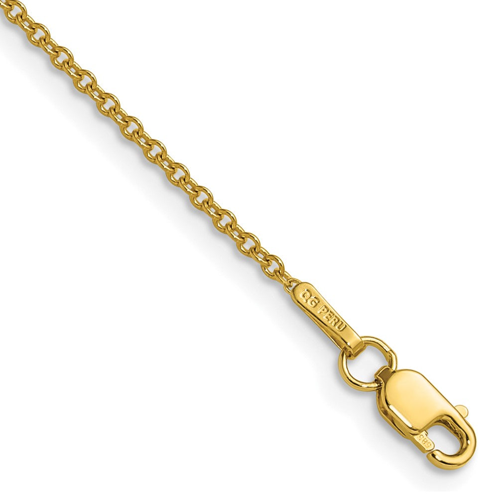 14K Yellow Gold 1.5mm Cable 20 Inch Chain