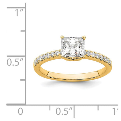 True Origin 14K Yellow Gold 1/6 carat Lab Grown Diamond VS+ F+ Semi-Mount Princess Engagement Ring
