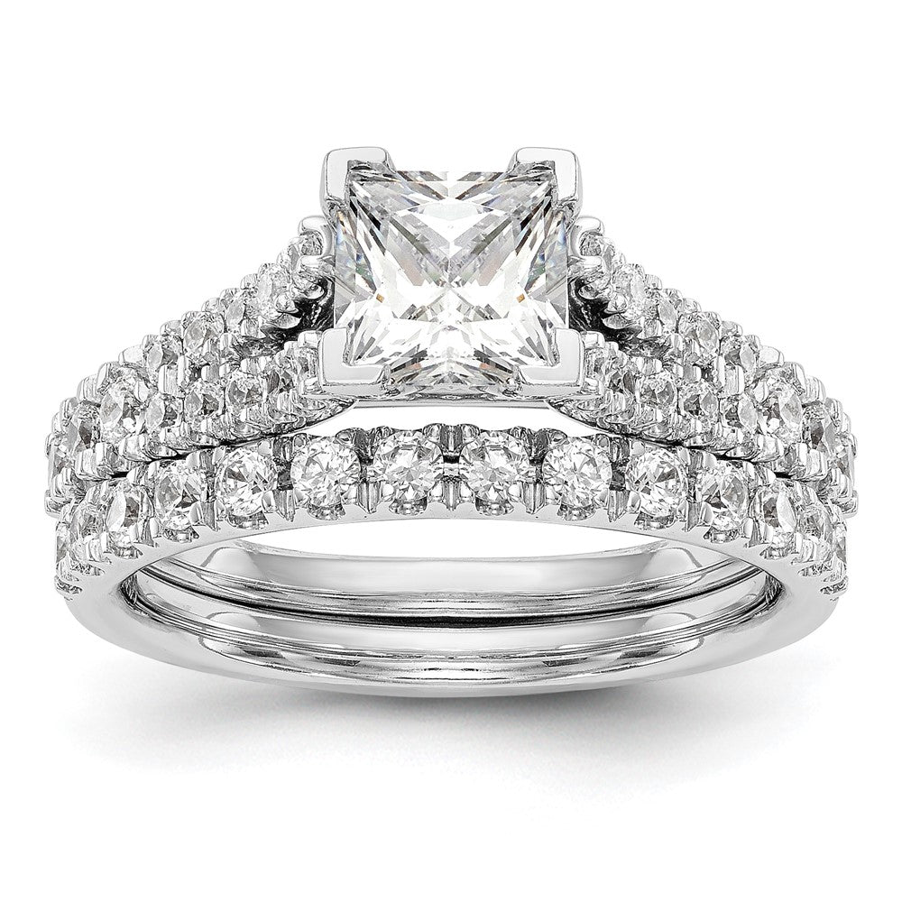 True Origin 14K White Gold 1/2 carat Lab Grown Diamond VS+ F+ Semi-Mount Peg Set Engagement Ring