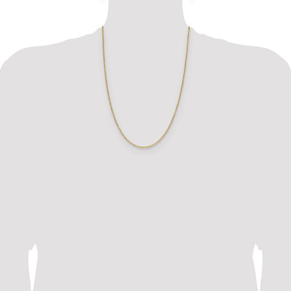 14K Yellow Gold 1.4mm D/C Forzantine Cable 24 Inch Chain